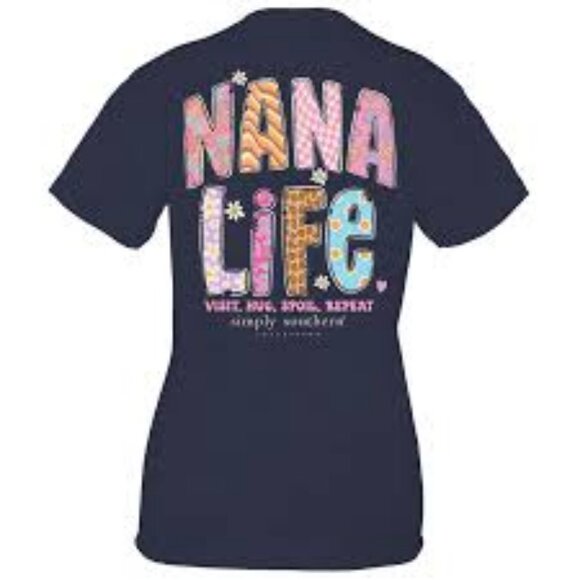 Nana Life "Visit Hug Spoil Repeat" Shirt by Simply Southern NWT - Picture 2 of 3